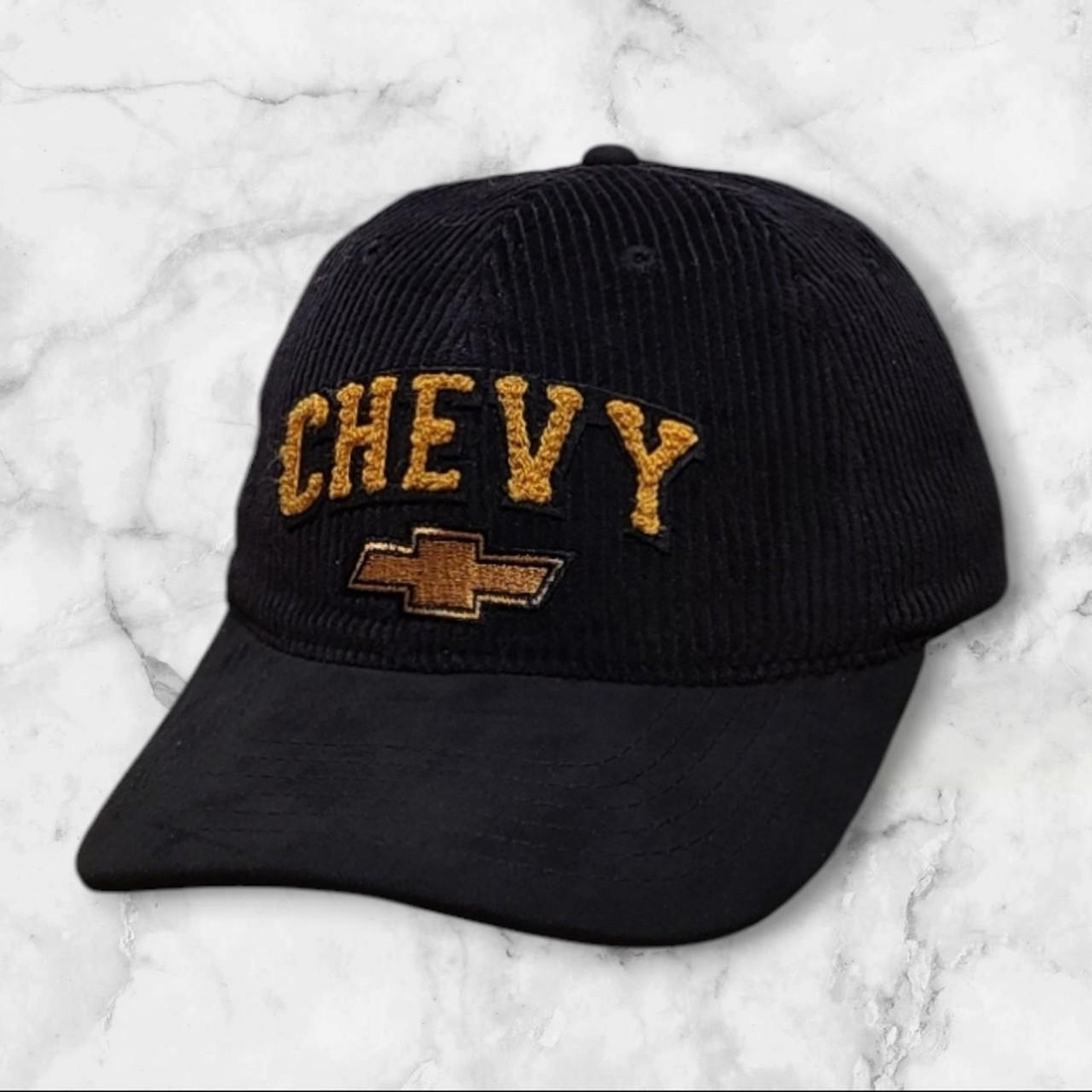 Chevy Chenille Logo Patch Corduroy Hat Black